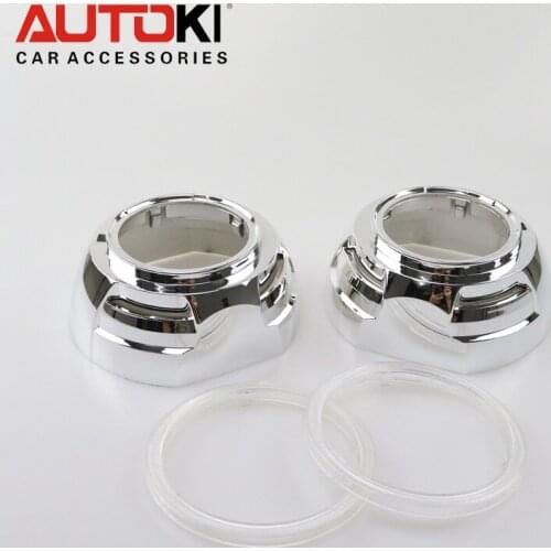 Autoki headlight DIY retrofit Projector Lens Shroud Apollo 2.0 style Shroud with PC rings For 3.0inch BI-Xenon Projector Lens