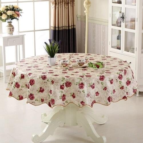 PVC Oilcloth on Table Round Desk Cover Ramadan Tablecloth Waterproof Stain Tablecloths for Kitchen Mantel Impermeable