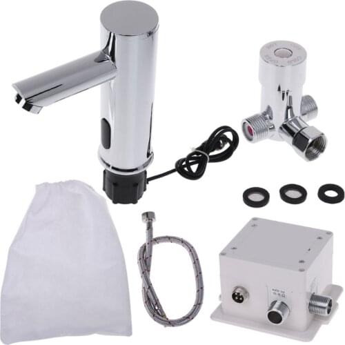 Bathroom Automatic Infrared Sensor Sink Faucet Touchless Basin Water Tap Deck Mounted