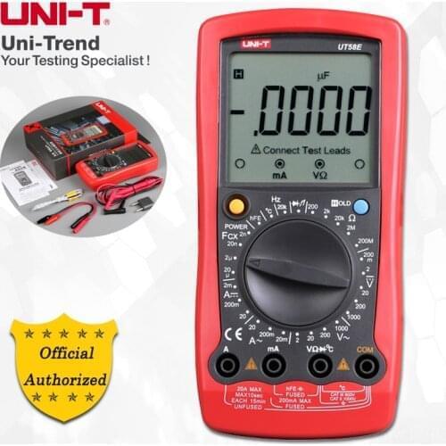 UNI-T General Digital Multimeter UT58A/UT58B/UT58C/UT58D/UT58E Manual Range Resistance Capacitance Frequency Temperature Tester