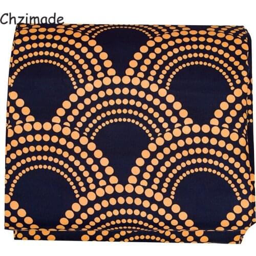 Chzimade 1Yard 100% Polyester Flower African Prints Fabric Ankara For Women Wedding Dress Diy Tissue Sewing Fabric Crafts
