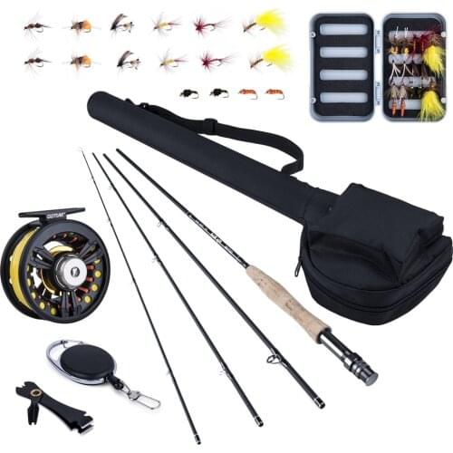 Goture Fly Fishing 9 Foot, 4-Piece, 5/6 Weight Fly Rod Complete Fly Fishing Rod and Reel Combo Starter Package