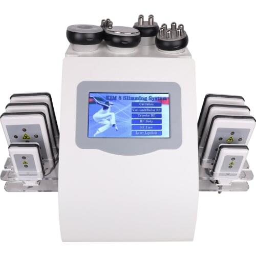 New Arrival 6 In 1 40K Ultrasonic Cavitation Vacuum Radio Frequency Laser 8 Pads Lipo Laser Slimming Machine For Home Use Salon