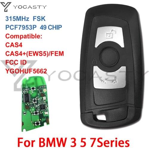 YOCASTY 3 Button Smart Card Keyless Entry CAS4 System Remote Car Key For BMW F Series 5 7 Series 315MHz PCF7953P YGOHUF5662