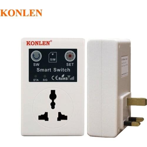 KONLEN UK EU Plug GSM Power Socket Intelligent Relay Switch Smart Remote Control Home Automation Appliance by Phone Call SMS APP