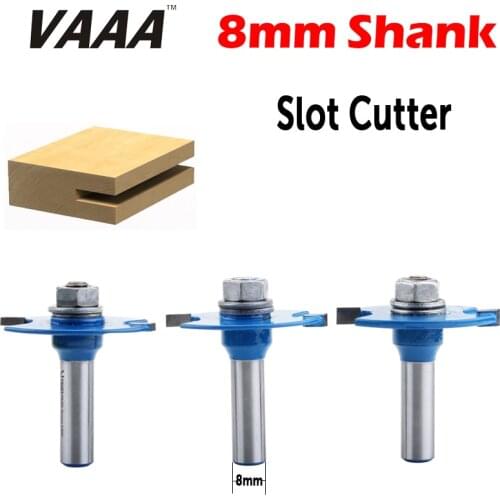 VAAA1pc 8mm Shank High Quality "T" Type Biscuit Joint Slot Cutter Jointing/Slotting Router Bit 3mm,4mmHeight Cutter wood working