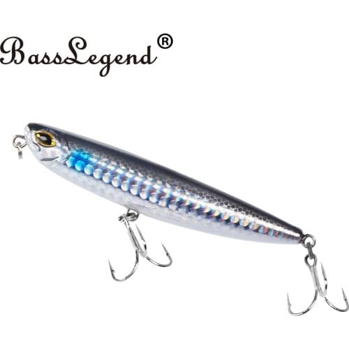 BassLegend Fishing Saltwater Lure Topwater Surface Stick Bait Pencil Bait Sea Bass Pike Lure Walk The Dog 90mm/12g