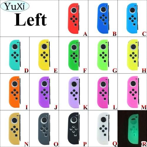 YuXi 18color Left Soft Silicone Anti-Slip Protective Sleeve Cover for NS Joystick Caps Cover for Nintend Switch Console