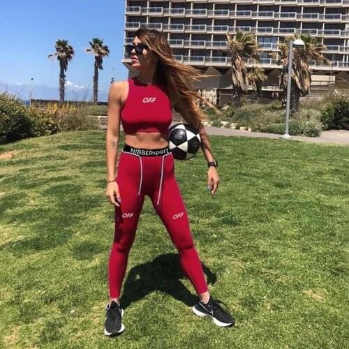 Women Fitness Sports Suits Yoga Set Gym Clothing Tight Short Sleeve Crop Top Shirts High Waist Running Leggings Workout Pants