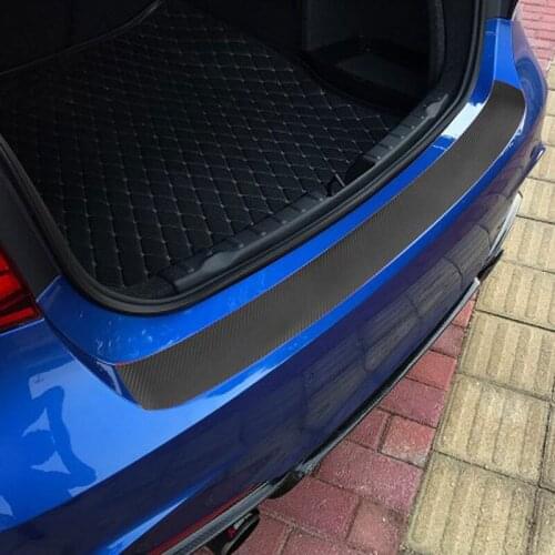 1Pc Car Trunk Door Plate Protector 3D Carbon Fiber Car Stickers Sill Scuff Cover Anti Scratch Decal Car Accessories Universal