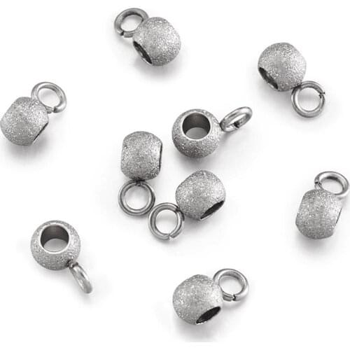 100Pcs 304 Stainless Steel Hanger Links Rondelle Bail Beads Handmade DIY Bracelet Necklace Jewelry Findings 7x4x3mm Hole: 2mm