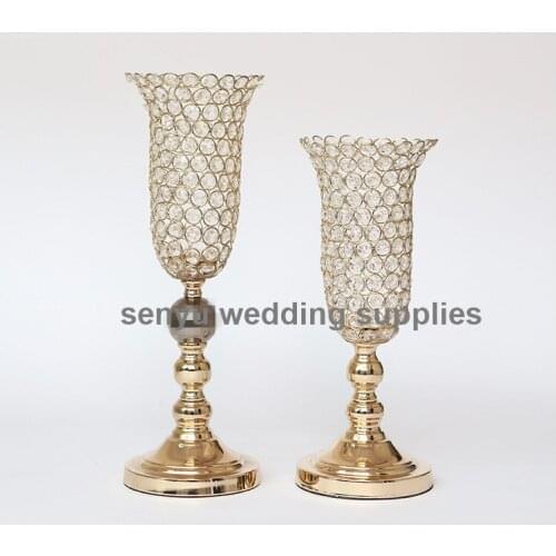 30days sent) Metal Gold/Silver Candle Holders With Crystals Stand Pillar Candlestick For Wedding Portavelas Candelabra senyu0106