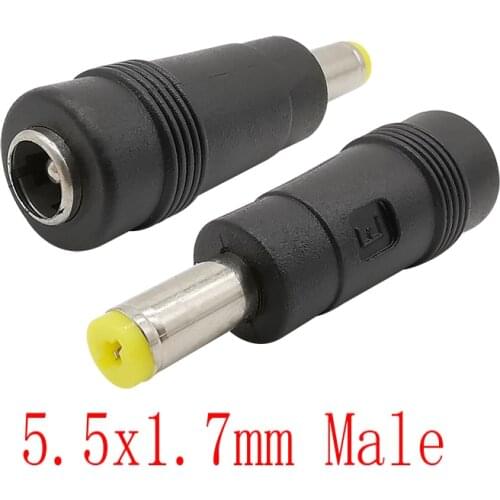 5/2/1Pcs DC Power Conversion Plug Jack Adapter 5.5mm x 2.1mm Female to 5.5x1.7mm Male DC Connector Converter for Laptop Charging