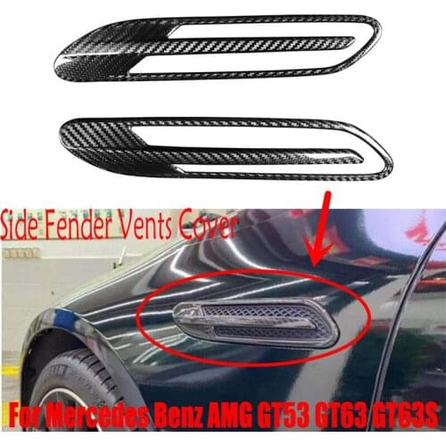 For Mercedes Benz AMG GT53 GT63 S 2019 2020 Real Carbon Fiber Car Accessories Side Fender Vents Cover Trim Exterior Parts