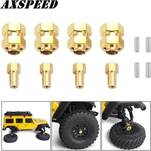 AXSPEED Brass Wheel Hex Extended Adapter 4mm Widen for 1/24 Axial SCX24 90081 AXI00001 AXI00002 RC Crawler Car Upgrade Parts