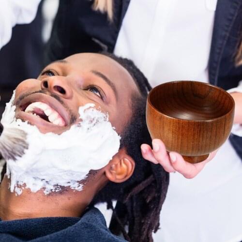 Household Shaving Cream Bowl Brush Container Caring Face Health Safety Bowl Light Wood Soap Portable Elements for Men