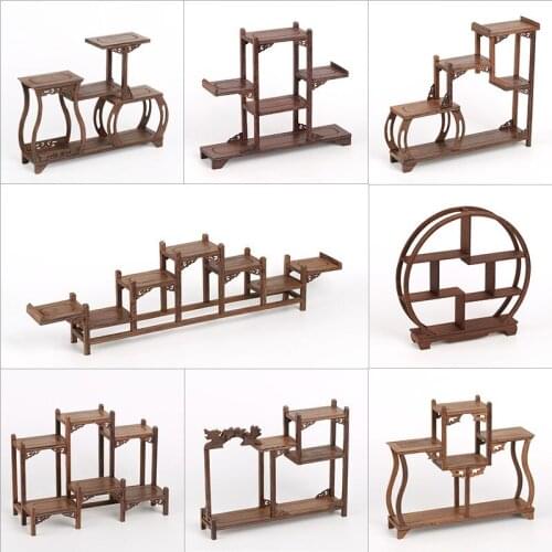 Solid wood teapot tea set rack small Bo ancient chicken wing wood Duobao Pavilion Chinese display stand decoration