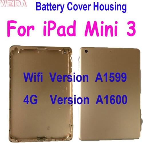 For iPad Mini3 Mini 3 Back Battery Cover For iPad Retina Mini 3 A1599 WIFI /4G Version A1600 Rear Housing Case Back Cover Case