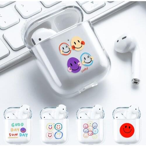 Smiley Earphone Case For Apple Airpod 2/1 Cover For Airpod Pro 3 Earphone Case For Airpods Pro Capa Soft Clear Silicone Fundas