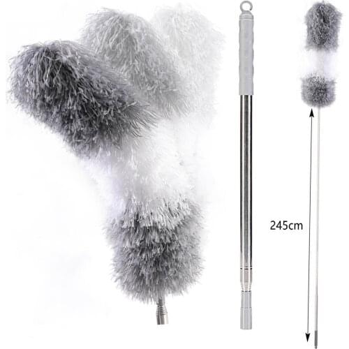 Yocada Microfiber Telescoping Duster with 100" Extendable Stainless Steel Pole Bendable Washable Head Scratch-Resistant Cover