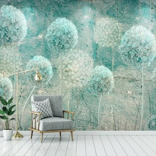 Custom Mural Self-adhesive Wallpaper Home Decor European Style Retro Abstract Dandelion Living Room Bedroom Wall Papel De Parede