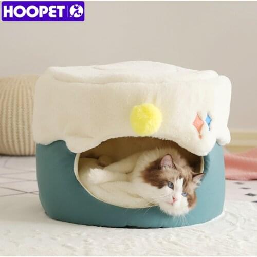 HOOPET New Style Double Use Cat Bed Winter Sleeping House for Cats Small Dog Nest Cat Comfortable Basket Fully Enclosed Cat Bed