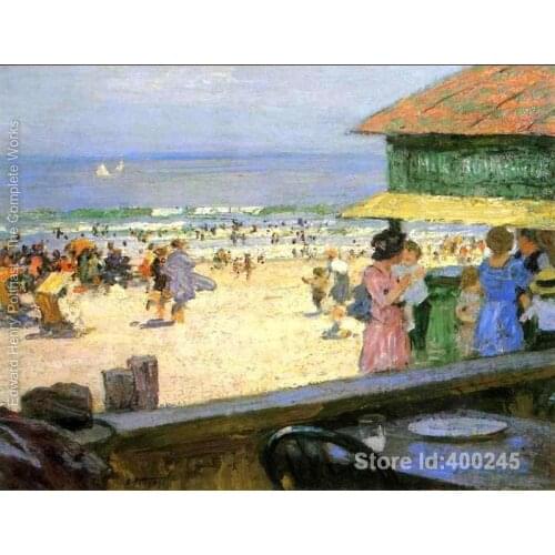 Art Oil paintings Beach Scene 5 Edward Henry Potthast artwork on canvas Handmade High quality