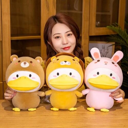 Korean Netred Cosplay Little Yellow Duck Doll Ducks Lalafanfan Dinosaur Pig Bear Rabbit Plush soft Toys Ducks Doll Birthday Gi