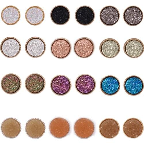 2020 Hot Selling Glitter Resin Druzy Stone Mini Round Stud Fashion Designs Lovely Druzy Stud Earrings Women Fashion Jewelry