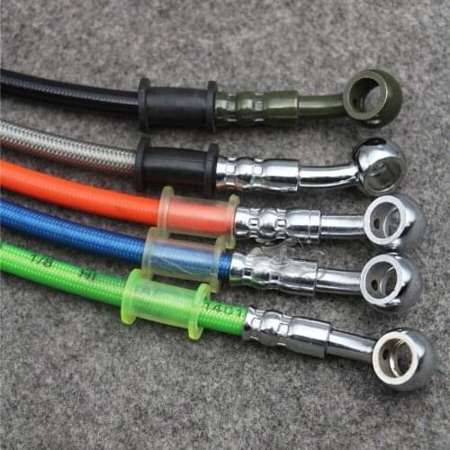 M10 Dirt Bike Braided Steel Hydraulic Reinforce Brake Line Clutch Hose Pipe Tube 90 - 120cm Universal Fit Racing Motorcycle New
