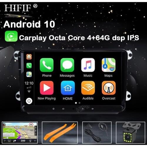 IPS DSP Android 10 multimedia player for VW PASSAT B6 B7 V7 Golf 5 6 BORA Tiguan Fabia Rapid Seat Leon Altea Toledo no DVD