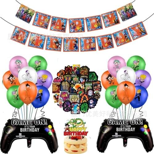 Bandai Dragon Ball Theme Childrens Birthday Party Decoration Balloon Set Monkey King Sticker Balloon Party Supplies Baby Shower