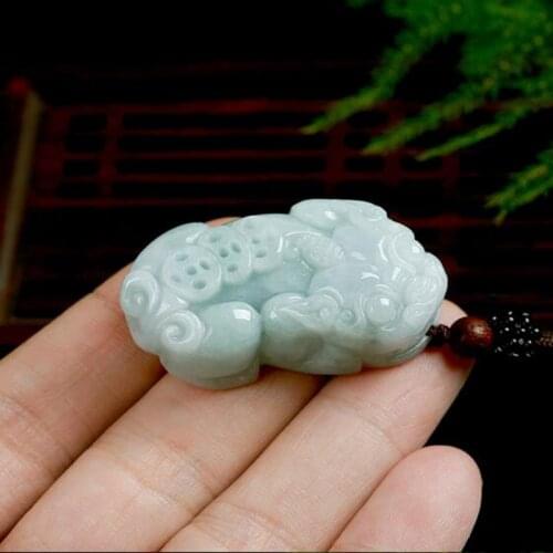 Jade Pendant Natural Myanmar Jadeite Pixiu Jade Pendant Jewelry lucky Exorcise evil spirits Amulet Jade Pendant Fine Jewelry