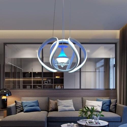 Nordic Simple Dining Six Light Dimmable Led Chandelier Light Creative Personality Restaurant Living Room Bar Pendant Lamp