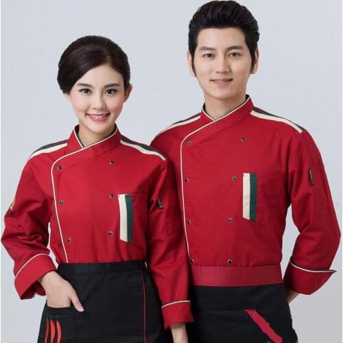 Autumn Winter chef clothing kitchen tool long sleeve Western restaurant uniforms men and women chefs jackets coat free shipping