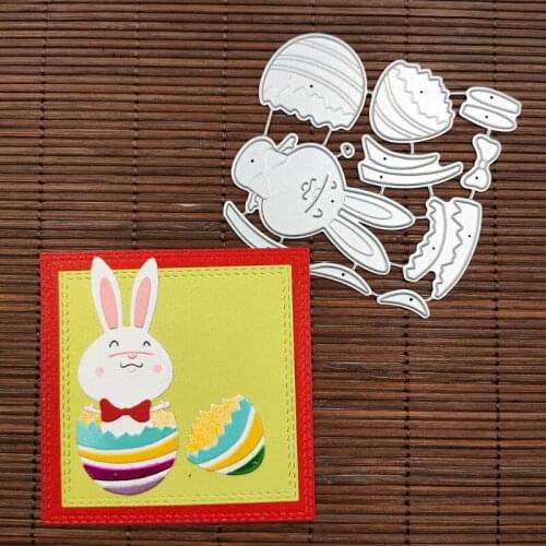 Easter Bunny Eggshell Metal Cutting Dies Stencil Scrapbooking DIY Album Stamp 62KD