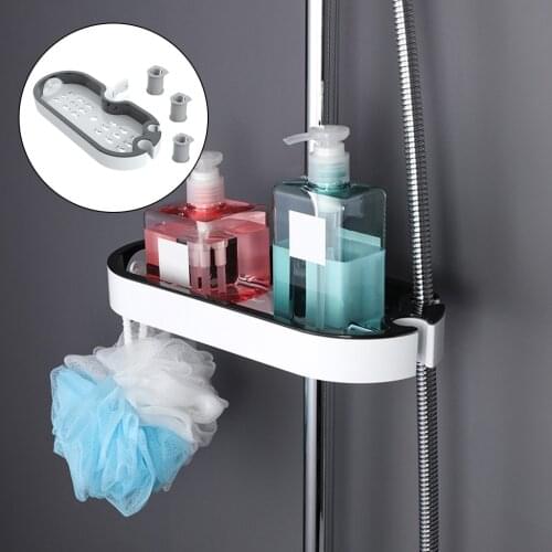 No Drilling Shower Shelf, Hanging Shower Rack,Storage Rack Tray,Adjustable Height for 22/24/25 mm Shower Rail Bathroom Accs