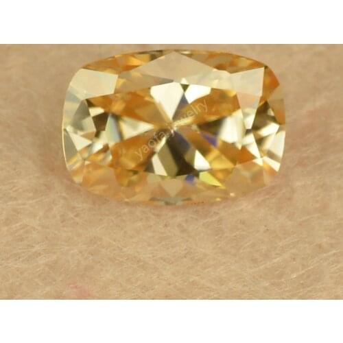 Sale Lab Moissanites 5.5*6mm 1ct Champagne Yellow Color Rectangle Cut Cushion Shape Synthetic Moissanite Stone For Jewelry