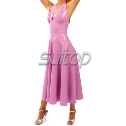 Sexy latex rubber handmade club dresses