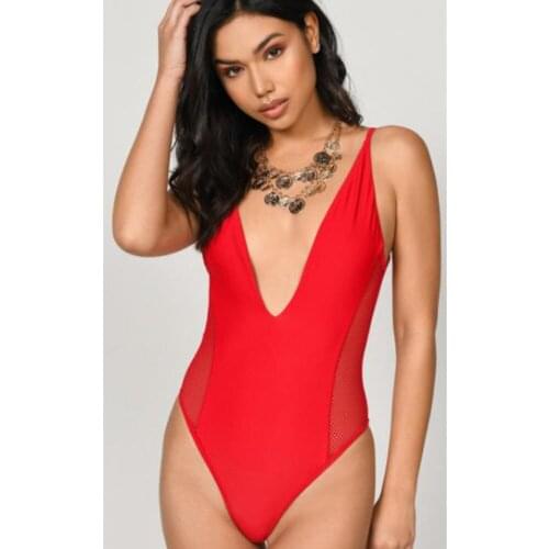 Красные слитные купальники Seven street China At AliExpress