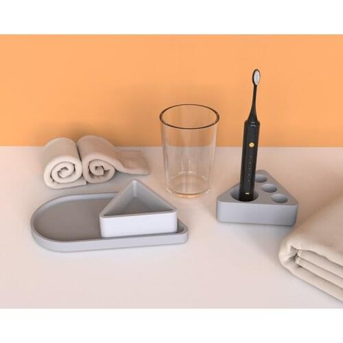 Cement Tray Silicone Mold Bathroom Toiletries Storage Tray Concrete Toothbrush Holder Mold Creative household Silicone molds