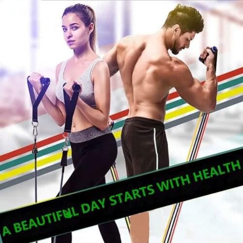 Workout 11pcs/Set Pull Rope Fitness Yoga Rubber Loop Tube Latex Tubes Exercises Resistance Bands Excerciser Body Training