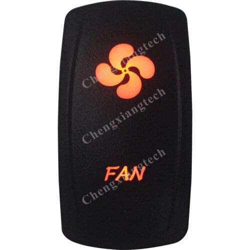 Marine Grade Waterproof IP66 FAN Rocker Switch AMBER Led lamp 5 Pin ON/OFF SPST DC12V 24V