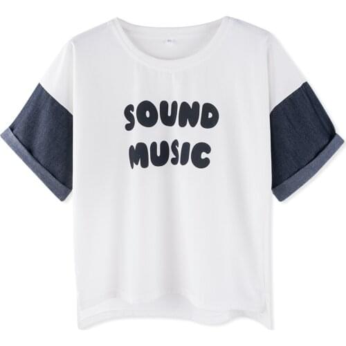 Neatie kiddie Korean Streetwear Letter Print T-shirt Women Tops Clothes Patchwork Short Sleeve Casual Tshirt Female