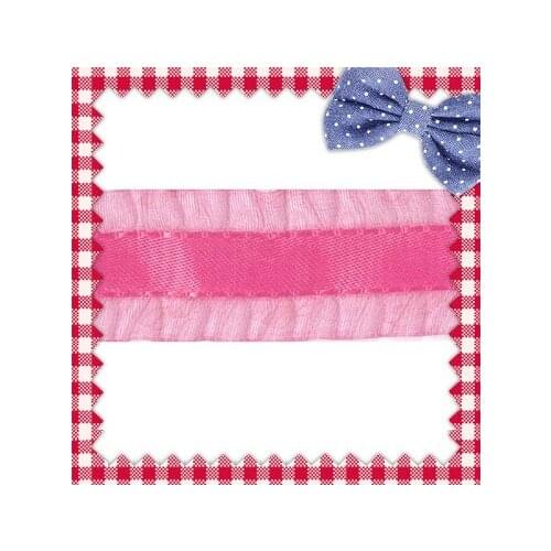 1-1/2 inch (38mm) Diy hair accessories edges crushed Hot Pink ruffle ribbon