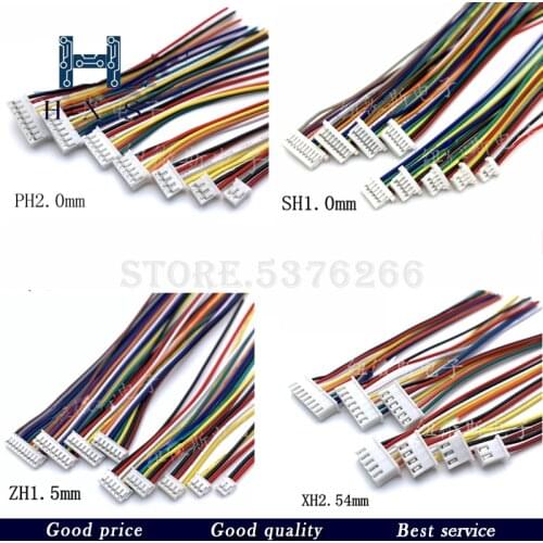 10PCS 1.0 1.25 1.5 2.0 2.54 SH/JST/ZH/PH/XH 1.0MM 1.25MM 1.5MM 2.0MM 2.54MM female plug connector with wire 2/3/4/5/6/7/8/10Pin