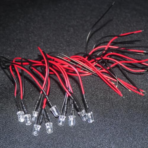 10PCS 3mm 5mm Flash Blink LED Diod 12V 20cm Pre-wired White Red Green Blue Yellow UV RGB Lamp Light Emitting Diodes Pre-soldered