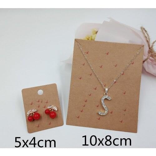 100pcs/lot Brown Paper Necklace&Earring Jewelry Display Rack For Ear Stud Pendant Jewelry Accessories Packaging Card Two Size