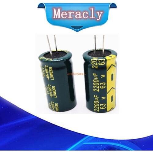 12pcs/lot H074 high frequency low impedance 63V 2200UF aluminum electrolytic capacitor size 18*35 2200UF 63V 20