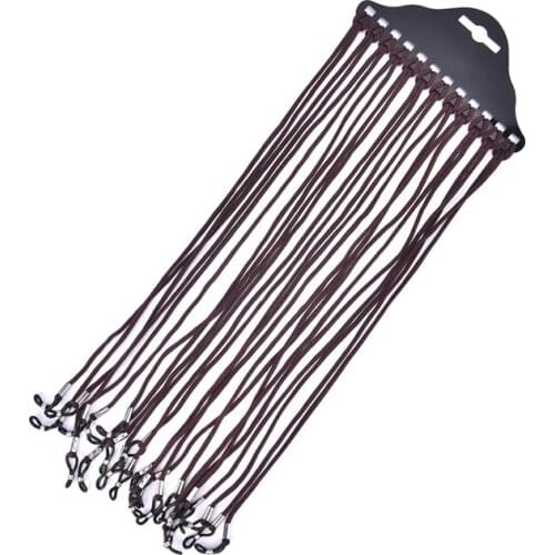 12pcs/Lot Brown Nylon Glasses String Cord Holder Anti-slip Anti-lost Glasses Chain Sunglasses Neck Rope Strap Glasses Lanyard